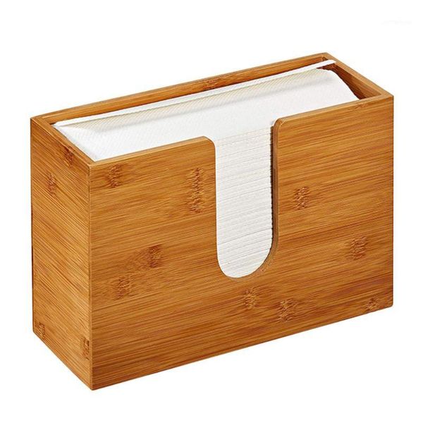 

tissue boxes & napkins 1 pc durable multifunction bamboo napkin box wall-mounted organizer for home office1