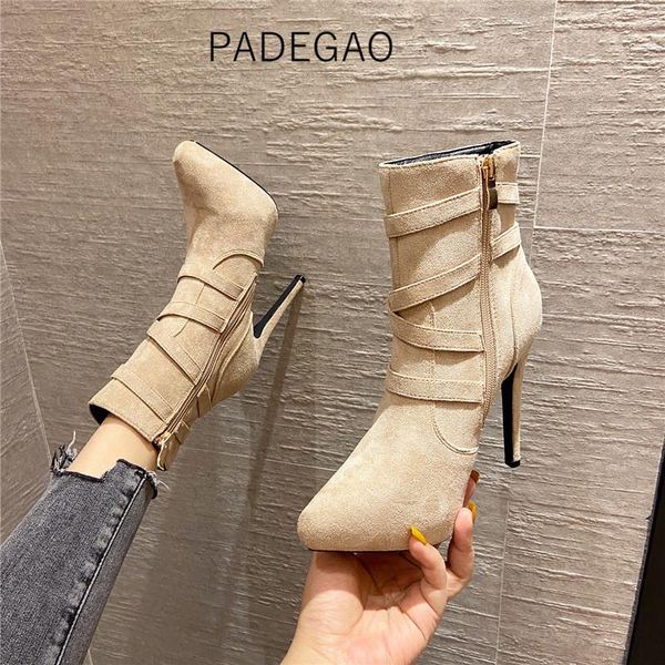 

boots women heels winter 2021 vintage korean ankle fashion, Black