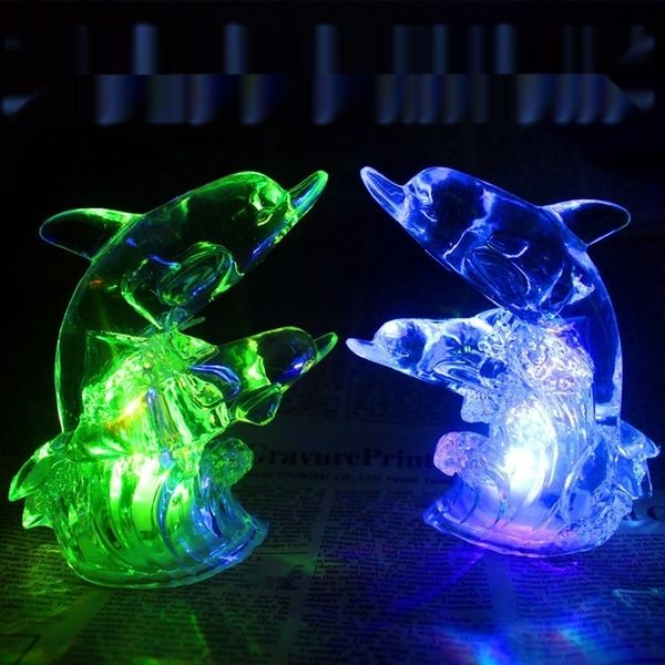 

vjpms нового snight акриловые рождественские огни красочного свет ночь свет рождество любители дельфинов 11см ifd9o