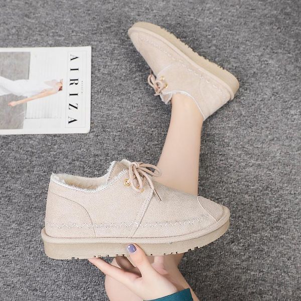 

snow boots women 2020 new winter fashion net red bread shoes korean short boots plus velvet simple cotton shoes women's, Black