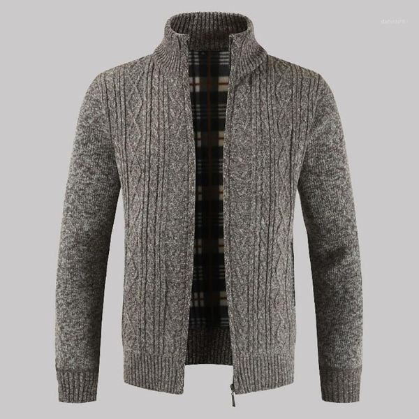 

men's sweaters autumn winter warm knitted sweater jackets cardigan coats fashion zipper male clothing casual knitwear1, White;black