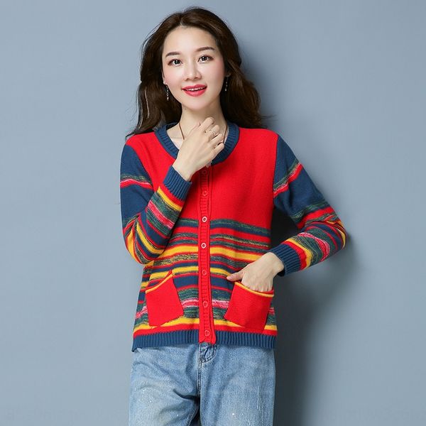 

трикотажные женщин короткий кардиган 2020 весной пальто свитер и осенью новый цвет соответствия радуги свободный свитер короткий малого паль, White;black