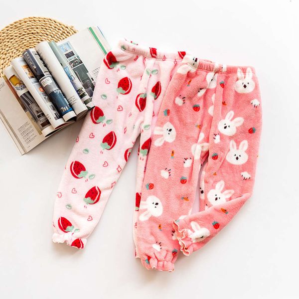 

girls' flannel winter 2020 cuhk home pants children's pajamas 1760, Blue;red