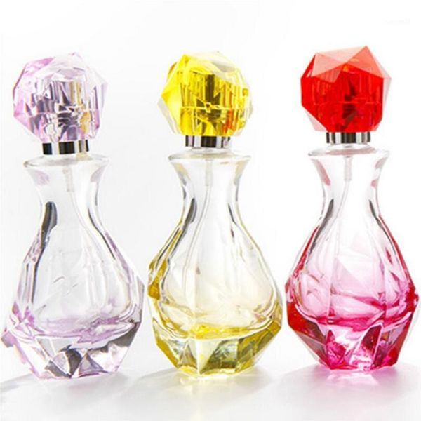 

50pcs fashion 30ml glass perfume bottle with gem cap, empty glass spray bottle perfume1