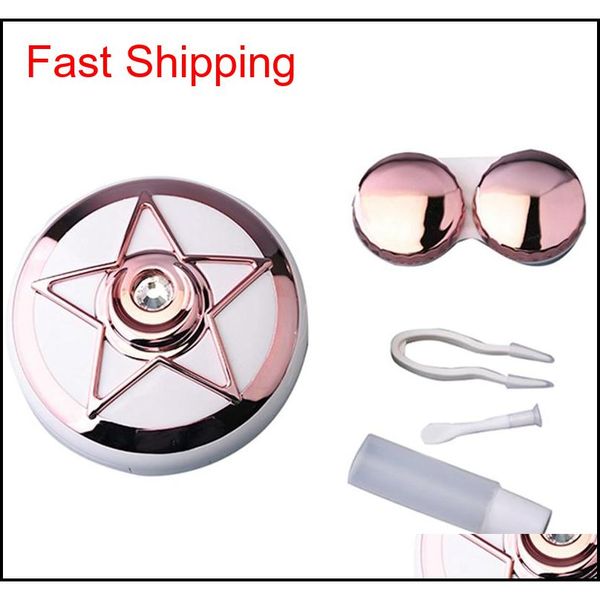 

cartoon anime gift lovely sailor moon invisible glasses case girl double box angel wing stars portable mini storage box fyowl, Silver