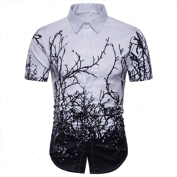

2021 summer new men hawaii 3d print beach short sleeve shirt fashion casual flower shirt sandy camisas para hombre men shirt, White;black