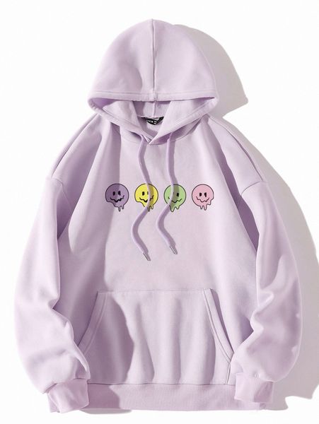 

cartoon graphic drawstring thermal lined hoodie 235n#, White;black