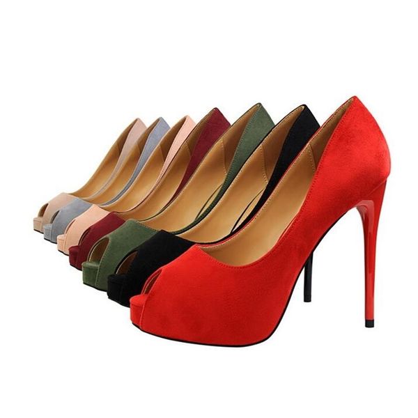 

2020 bombs women flock platform high spring heels woman shoes soles tk7k, Black