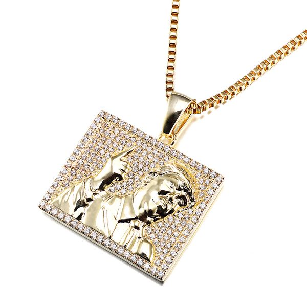 

европейский и американский горячий европейский и американский хип-хоп стиль тонко инкрустирован подвесной козырь подвесной 925 серебряный ку, Silver