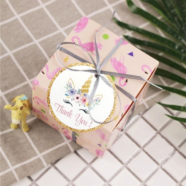 

birthday frigg 24/40pcs new candy bag sticker party decors thank you mermaid gift box stickers packaging for gifts