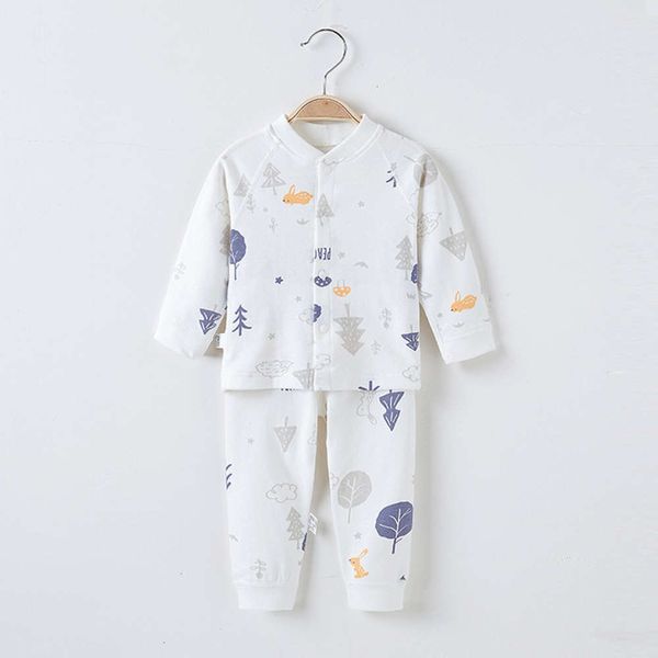 

underwear suit children's pure spring bonels autumn baby cloth boys and girls cardigan cotton pajamas, Blue;red