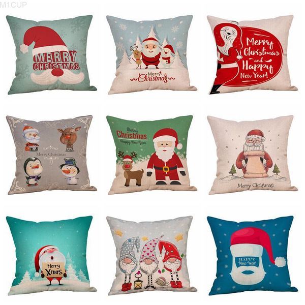 

christmas cartoon pillowcase 18*18 inch santa claus pattern lovely pillow cover living room sofa seat decorative cushion covers dha1759