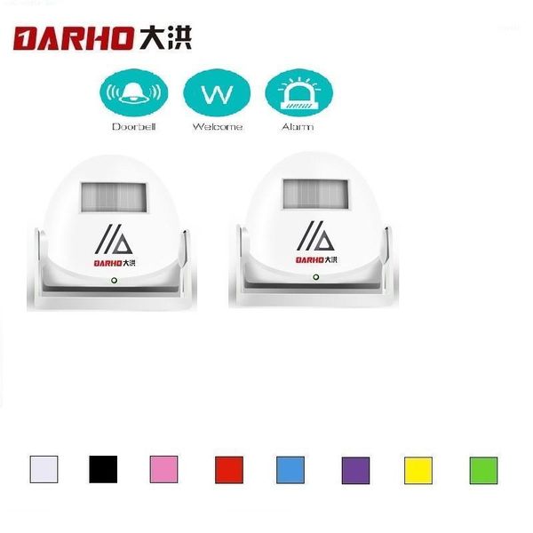 

smart home sensor darho wireless visitor customer ding-dong door chime shop store entry alert entrance alarm greeting warning doorbell 2pcs1