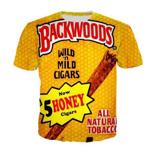 

new fashion women men 3d print backwoods casual t-shirts j015, White;black