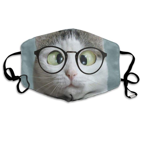 

face mask cute cat glasses cycling half face earloop nose mask for girls