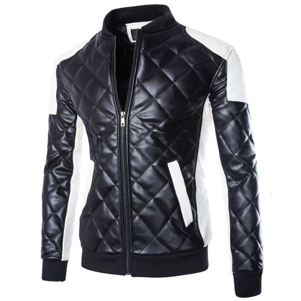 

new men's motorcycle jackets black white casual collar stitching leather jacket coat padded coat overcoat parka men winter coats m-5xl, Black;brown