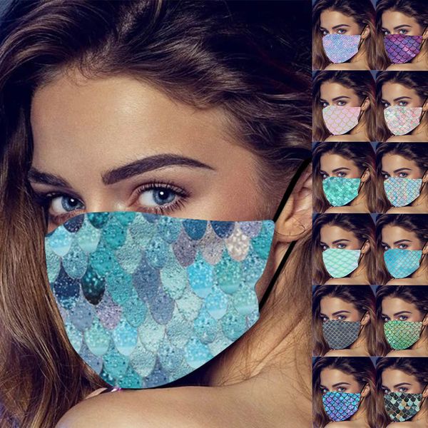 

mask 1pc windproof scale printing scarf face masque en tissu lavable reutilizables masks with design elastic earloop
