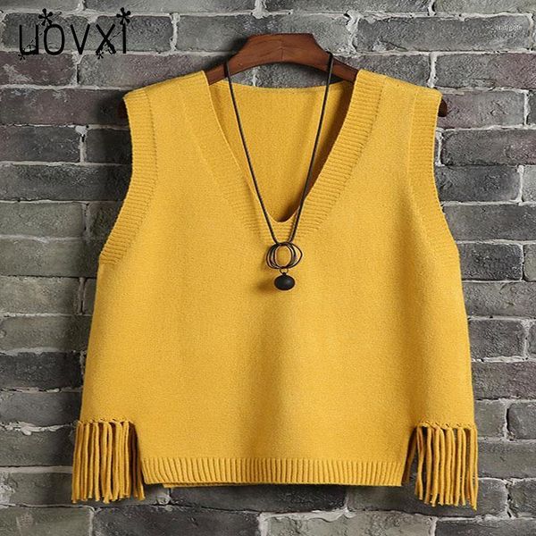 

2020 new autumn clothes v-neck vest short student knit sweater waistcoat vest korean version of the wild fashion hedging1, White;black