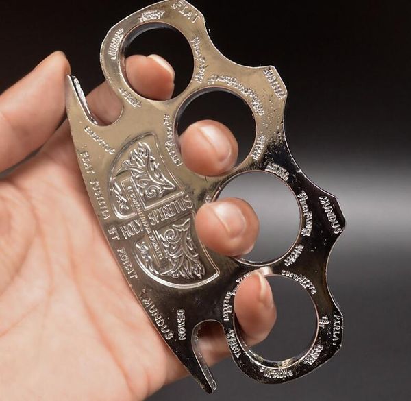 

new constantine mafia cardinal revenge silver brass knuckle dusters self defense tools@641