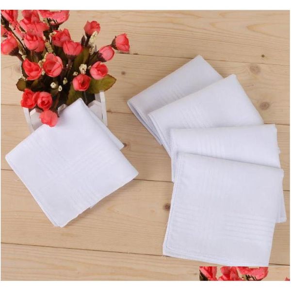 

pure white hankerchiefs 100% cotton male table satin handkerchief towboats mens suit pocket square handkerchief whitest 100pcs/lot 9kjv6