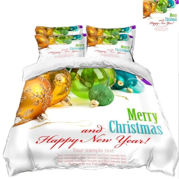 

christmas diy print bedding set exquisite new year gift box pattern duvet cover set single/double bedding customizable1