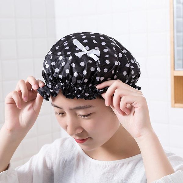 

shower caps drop elastic waterproof cap hat reusable bath head hair cover salon eco friendly products1