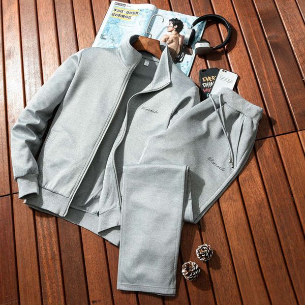 

running spring new sports suit casual large loose men's sportswear, Gray