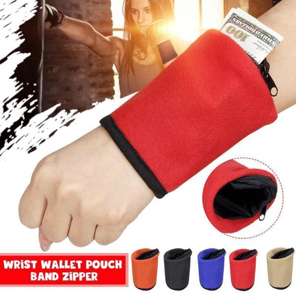 

waist support wrist wallet pouch band zipper running travel cycling safe sport bag for gym purse key outdoor1, Black;gray