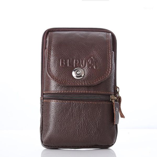 

bisi goro genuine leather multi-function waist bag belt bag new waistcoat cowhide zipper vertical identification1