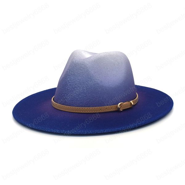 Новый зимний галстук краситель Fedora шляпа женщин путешествия Панама пояс большой Brim Bramish Bowler Hats Lady Jazz Cap