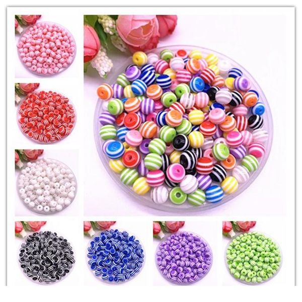 

new 6/8/10/12mm round resin beads stripe spacer beads for jewelry making children handcraft department diy bracelet acc jllqax, Crystal