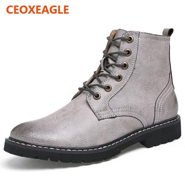 

boots winter fur warm male lace up for men casual shoes work quality walking rubber brand safety footwear sneakers, Black
