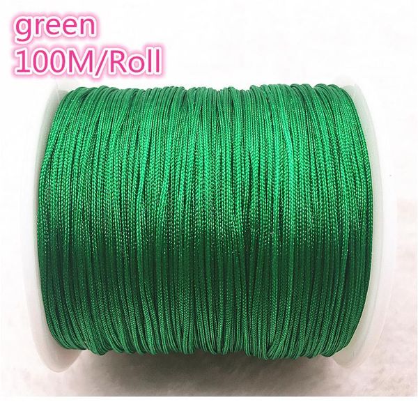 

100m/roll 0.8mm green nylon cord thread chinese knot macrame cord bracelet braided string diy beading thr qylsap