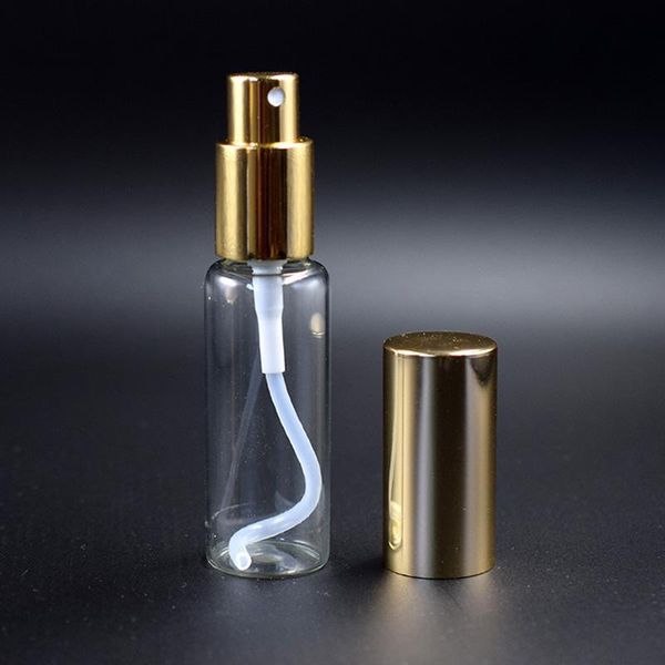 5 ml Reiseparfümflaschen mit Zerstäuber, leere Sprühflaschen mit silbernem Gold-Nebelspray-Verschluss