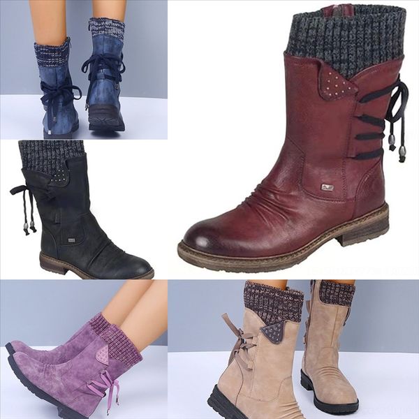 

wgyc women designer boots winter white winter bootdesert boot leather love arrow real flamingos medal coarse non-slip flat shoes, Black