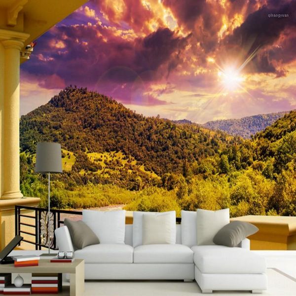 

dropship p wallpaper corridor balcony landscape river landscape room background wallpaper custom wallpapers for living room1