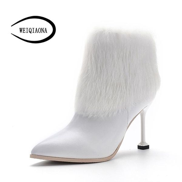 

shunruyan 2020 brand design elegant ladies shoes women winter shoes short boots high heels pionted toe party dress, Black