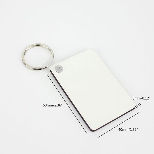 

keychains 30pcs sublimation heat transfer wood blank rectangle mdf jewelry diy m2ea, Silver