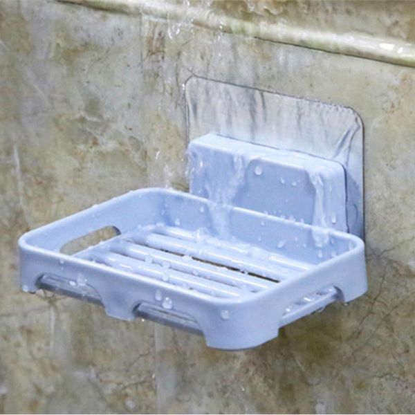 

seamless paste wall soap box kitchen non-slip drain soap sponge storage holder bathroom simple style cosmetic storage rack q sqcdwg