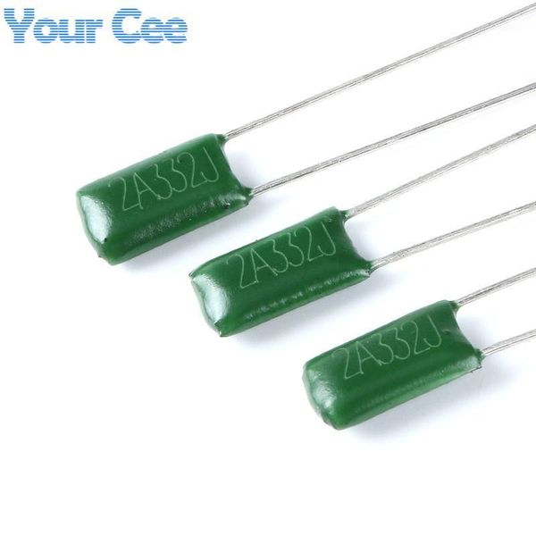 

wholesale- 100pcs polyester poly film capacitors 2a332j 100v 3.3nf1