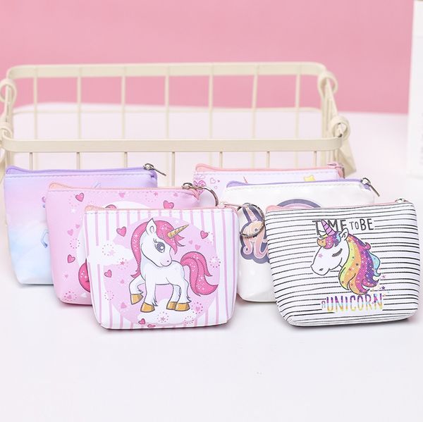 

2021 zipper coin purse small unicorn change purse mini pouch for girls, Red;black