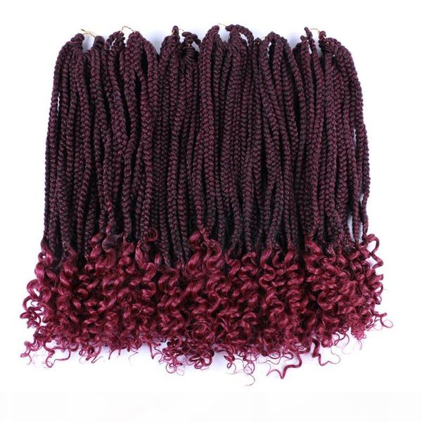 

18inch crochet box braids curly ends synthetic hair weaves 100g pc crochet hair extensions 5 colors black red available