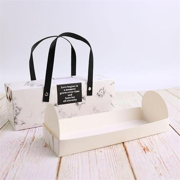 

stobag 10pcs fresh marble cake roll handmade box dessert swiss roll portable big size gift baby show party storage boxes bbykcb lipper