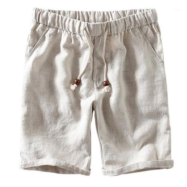 

new arrival style linen shorts men casual flax shorts plus size mens clothing short masculino 4 color1, White;black