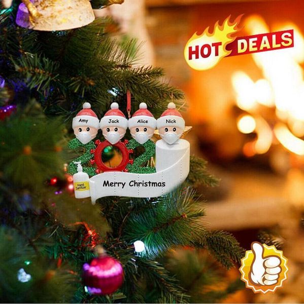 

2020 рождественская елка diy семьи из 2 3 4 5 6 7 белый коричневый санта подвеска украшение социального distancin украшения sea shipping ljj