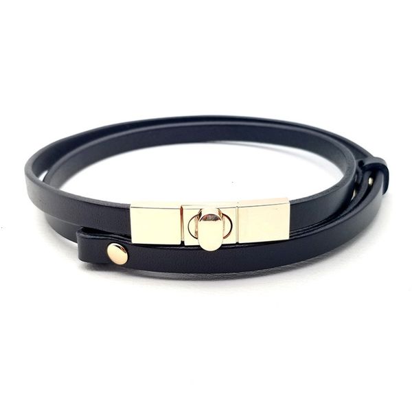 

buckle new women's double slim belt dress with leather, Black;brown