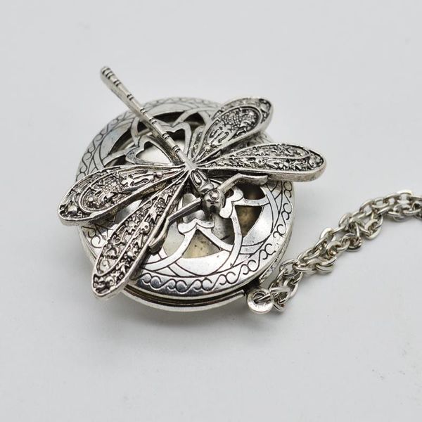 5 Stück Schmuck Diffusor Medaillons Halskette für Frauen Weihnachtsgeschenk Vintage Hohl Medaillon mit Libelle XL-511302T