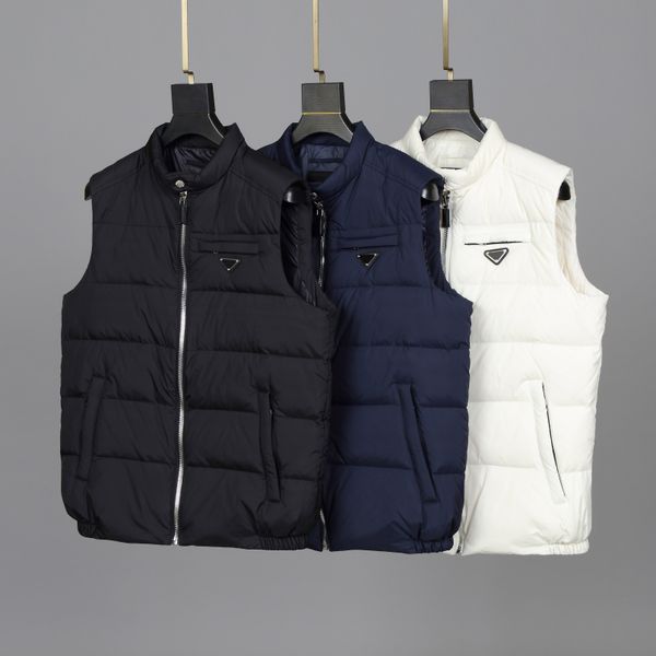 

men fashion vest 2020 triangle letter printed waistcoat casual solid color jackets mens sleeveless coats, Black;white