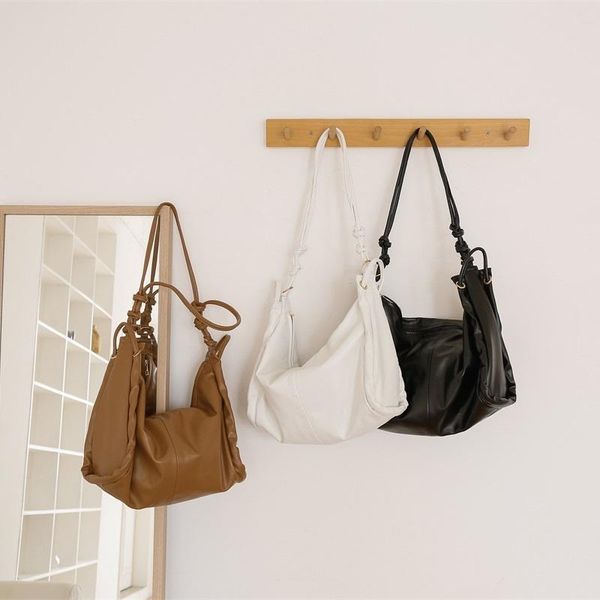 

cross body vintage soft pu leather tote bag women large capacity handbag 2021 shoulder luxury lady handle solid color totes