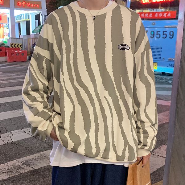 

2021 new fall spring hoodies of striped men hip hop punk pullover streetwear fashion clothes more oversize 5xl 7670, Black